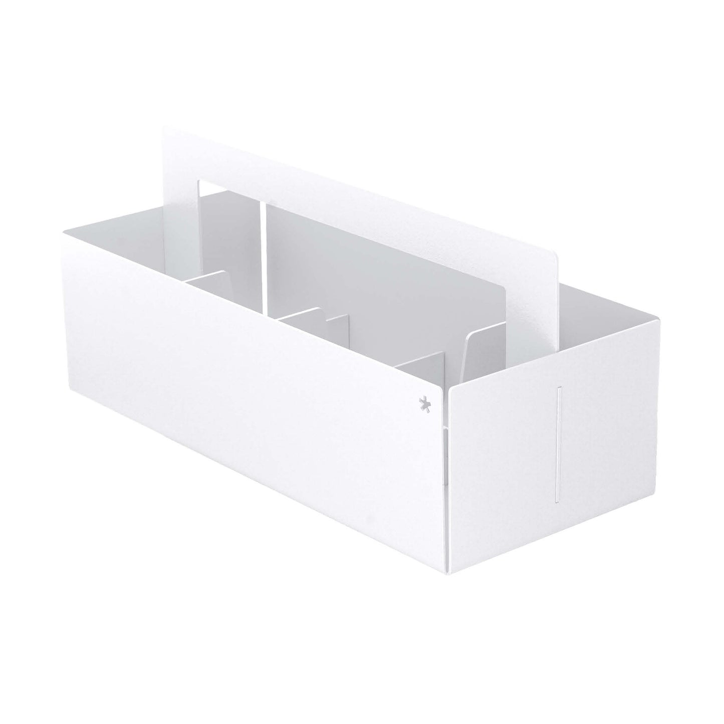 Toolbox aus Stahl in weiß, das praktische Organisationswerkzeug für den Schreibtisch im Home Office.